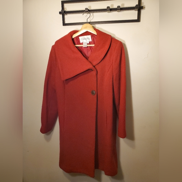 Women Chadwick's Red Coat Wool Blend - Picture 3 of 5